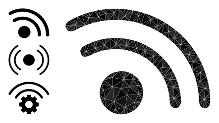 triangle filled wi-fi access point icon vector image