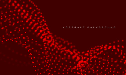 abstract 3d red particles flow wave dot landscape vector