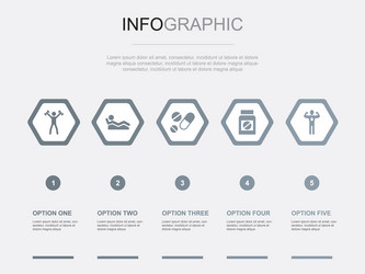 Biohacking icons infographic design template vector