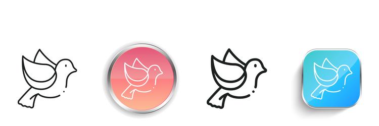 dove icon thin linear regular and button style vector image