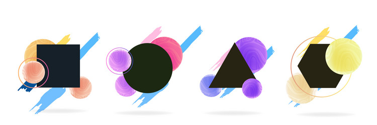gradient on different figures vector image