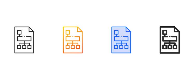 hierarchy structure iconthin linear gradient blue vector image