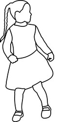 isolated sketch simple lines child dancing vector image