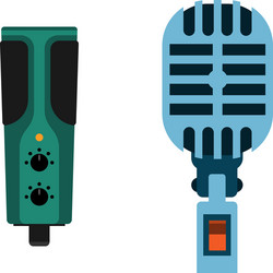 Microphone flat icon Royalty Free Vector Image