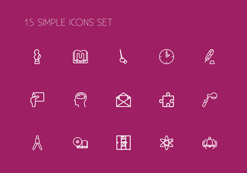 Set of 15 editable teach icons line style vector