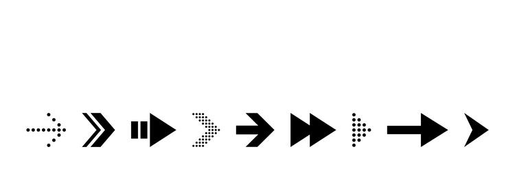 web arrow pointer mark icons collection icon set vector image