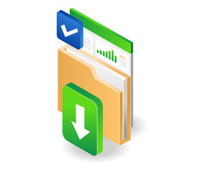 analysis data in folder vector image