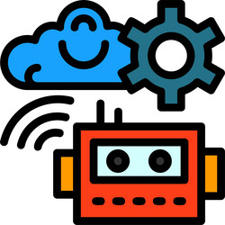 cognitive robotics line filled style icon design vector image