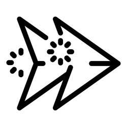 fast forward button icon showing double arrows vector image