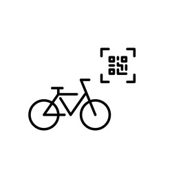 renting bicycle with qr code pixel perfect icon vector image