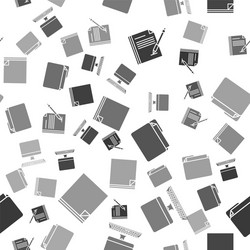 set blank notebook and pen computer monitor vector image