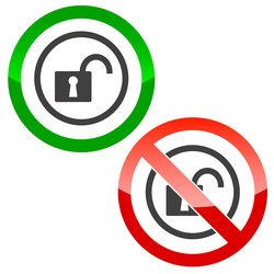 Unlocked permission signs vector