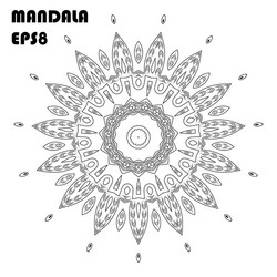 flower mandala coloring book element vector