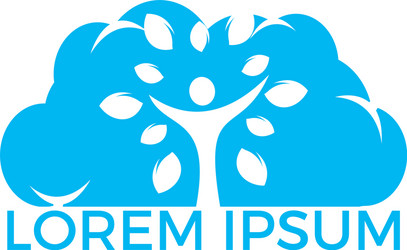 Human cloud tree logo design Royalty Free Vector Image
