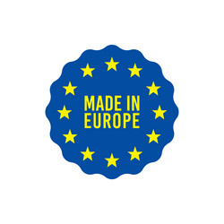 made in eu quality certificate label or badge vector image