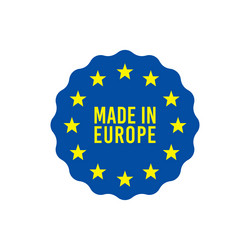 Made in eu quality certificate label or badge vector