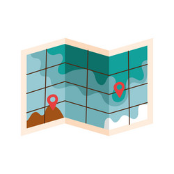 pins pointers in paper map vector image