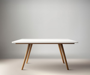 3d table mockup template for object presentation vector image