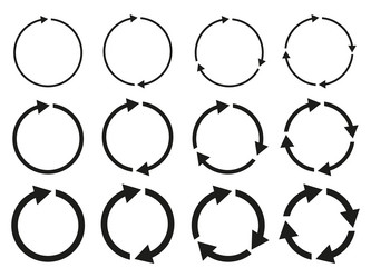 arrow cycle set circular arrows loop rotation vector image
