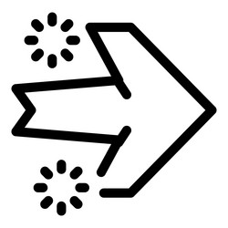 arrow pointing right with loading circles vector image