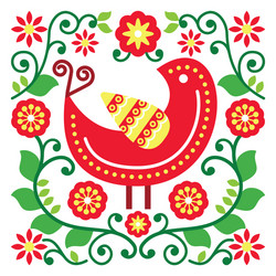 Folk bird silhouette Royalty Free Vector Image