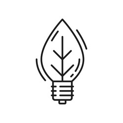 lightbulb in shape of leaf plant eco environment vector