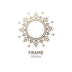minimalistic abstract frame snowflake logo vector image