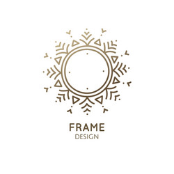 Minimalistic abstract frame snowflake logo vector