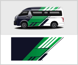 Modern Cargo Van Wrap Vector Image