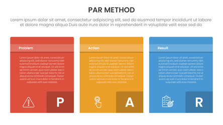 par method infographic 3 point with box container vector image