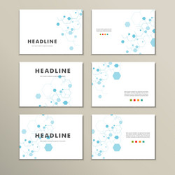 set network connection hexagon background vector image