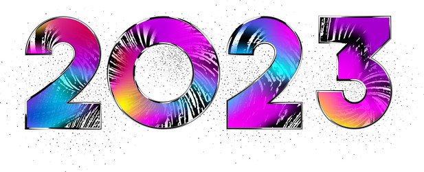 abstract gradient halftone 2023 number design vector image