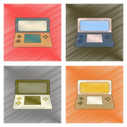 Assembly flat shading style icon game console vector
