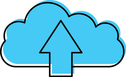 cloud computing with arrows vector image