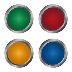 colored metallic buttons round icons shiny glossy vector image