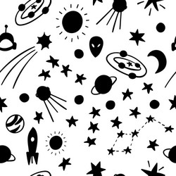 Cosmos space astronomy simple seamless pattern vector