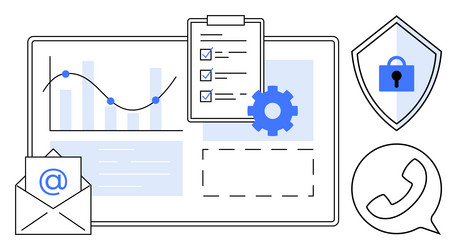 data analysis with secure communication vector image