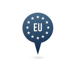 eu flag icon marker or map pointer european union vector