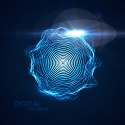 illuminated shape of particles array vector image