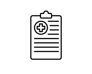 medical report line flat icon for mobile vector