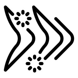 three arrows pointing right with loading circles vector image
