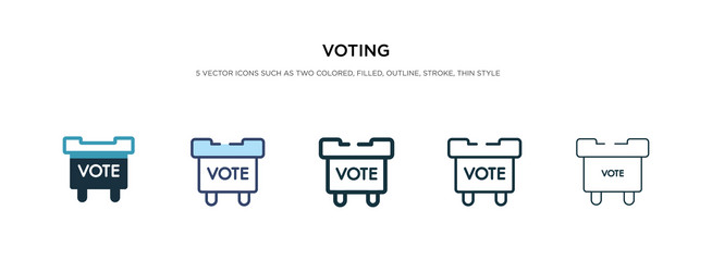 voting icon in different style two colored vector image