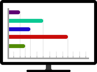 colored business graph on a computer screen vector image
