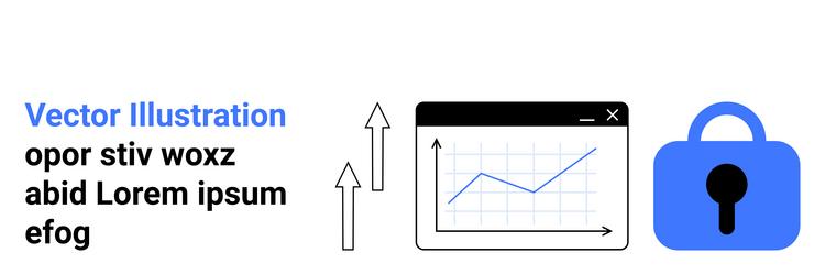 data security and growth metrics with graph vector image