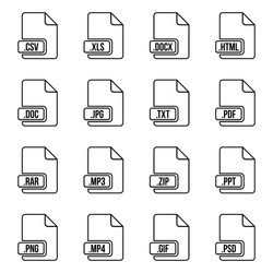 File Type Icon Set - Document Formats vector