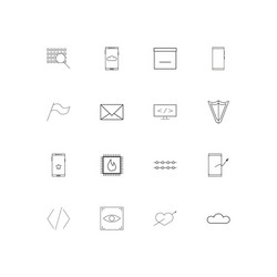 internet technologies simple linear icons set vector image