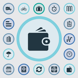 set of simple conveyance icons vector image