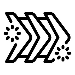 three arrows pointing right with loading circles vector image