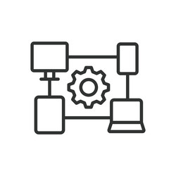 device synchronization icon in line design vector image