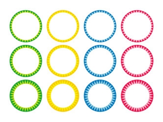 abstract round circle frame set colorful border vector image